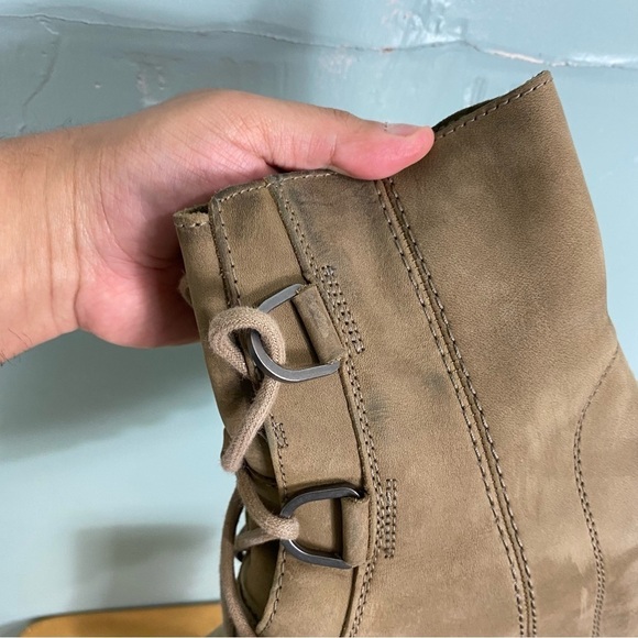 Sorel Joan Wedge II Nubuck Wedge Heel Ankle Boots NL3018 240 Sz 8.5 Leather Tan - Picture 12 of 13